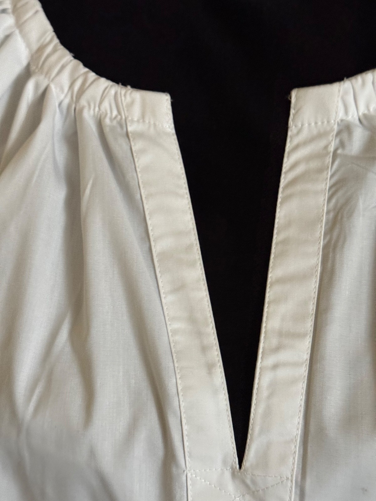 Ladies Nicole Miller Brilliant White Cotton/Spand Short Sleeve Top/Blouse L NWT