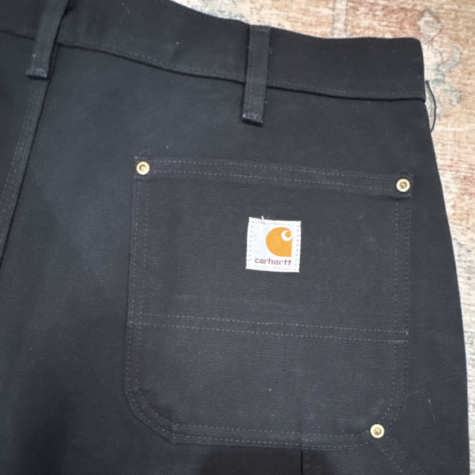 Carhartt B01 BLK Men’s Black Cotton Work Pants 36×32 Construction