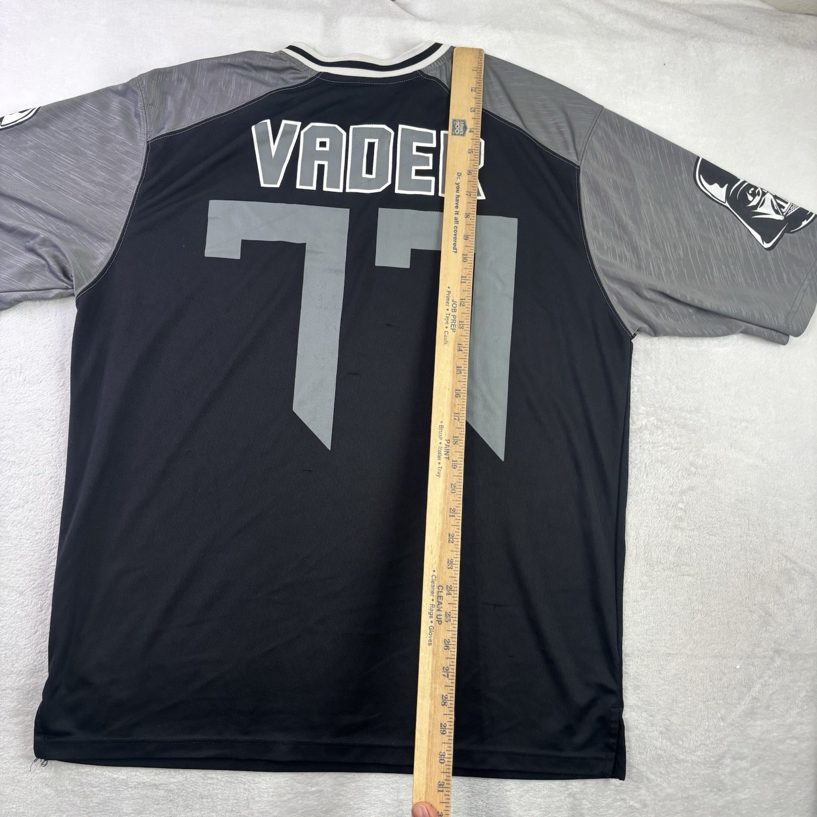 Star Wars Darth Vader #77 Black Grey Jersey Men’s XL Distressed
