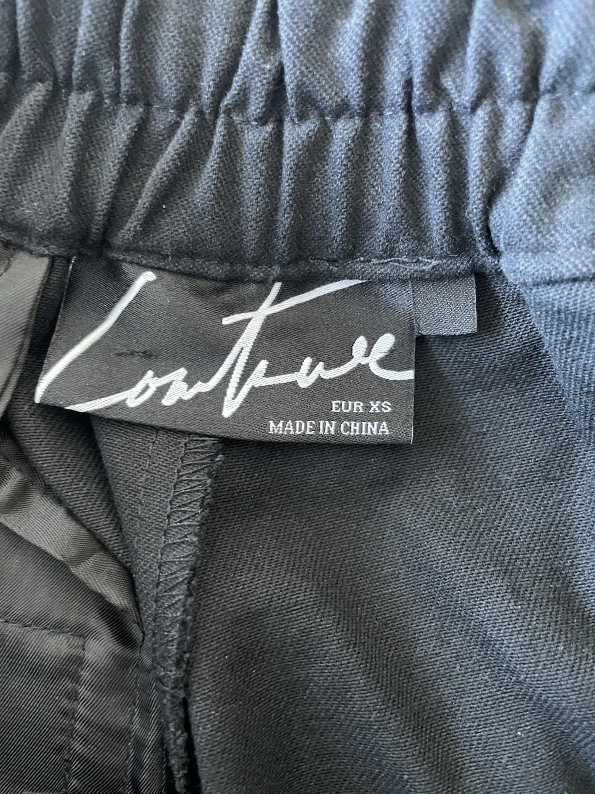 The Couture Club Panelled Cargo Pants Trousers – Black/Grey S