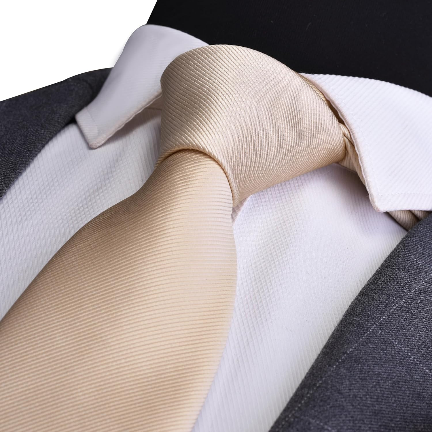 3.15″（8cm） Men’s Solid Color Necktie and Pocket Square Tie Clip Wedding Business