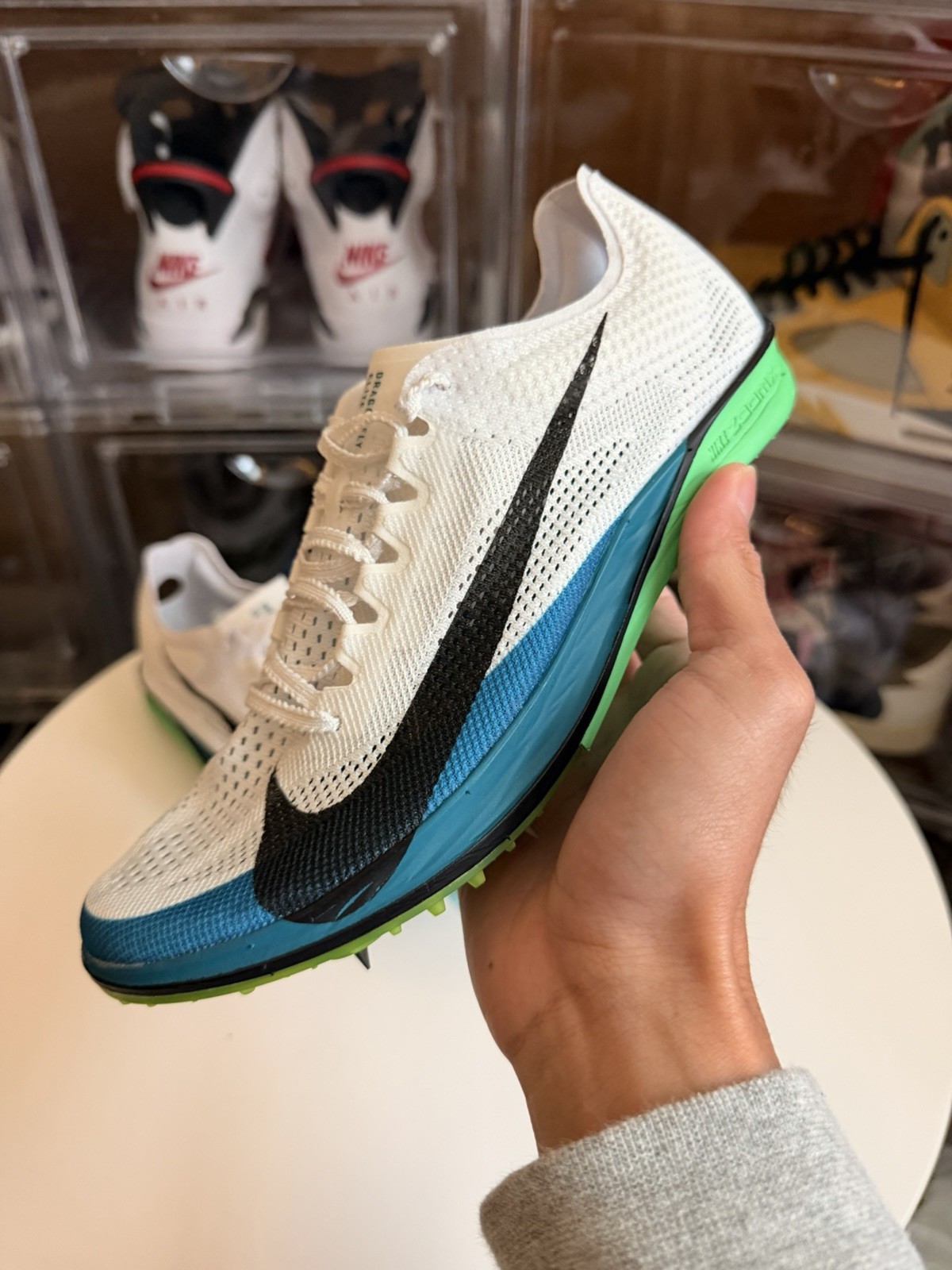 Size 6M (7.5W) Nike ZoomX Dragonfly 2 Elite Track Spikes White Spruce FZ9315-102