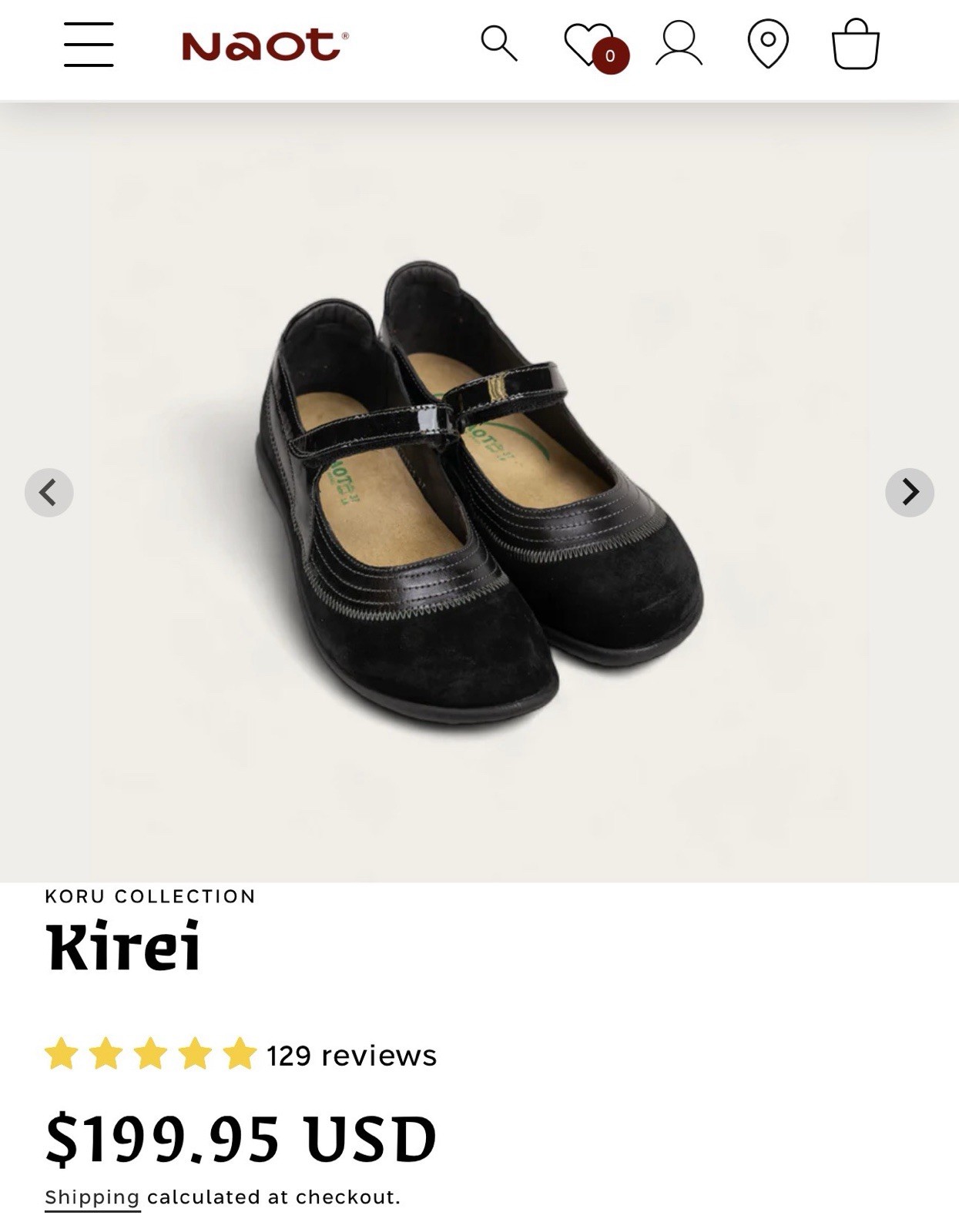 Naot Black Leather Suede Mary Jane Kirei Flats Comfort Shoes Womens 38 233454