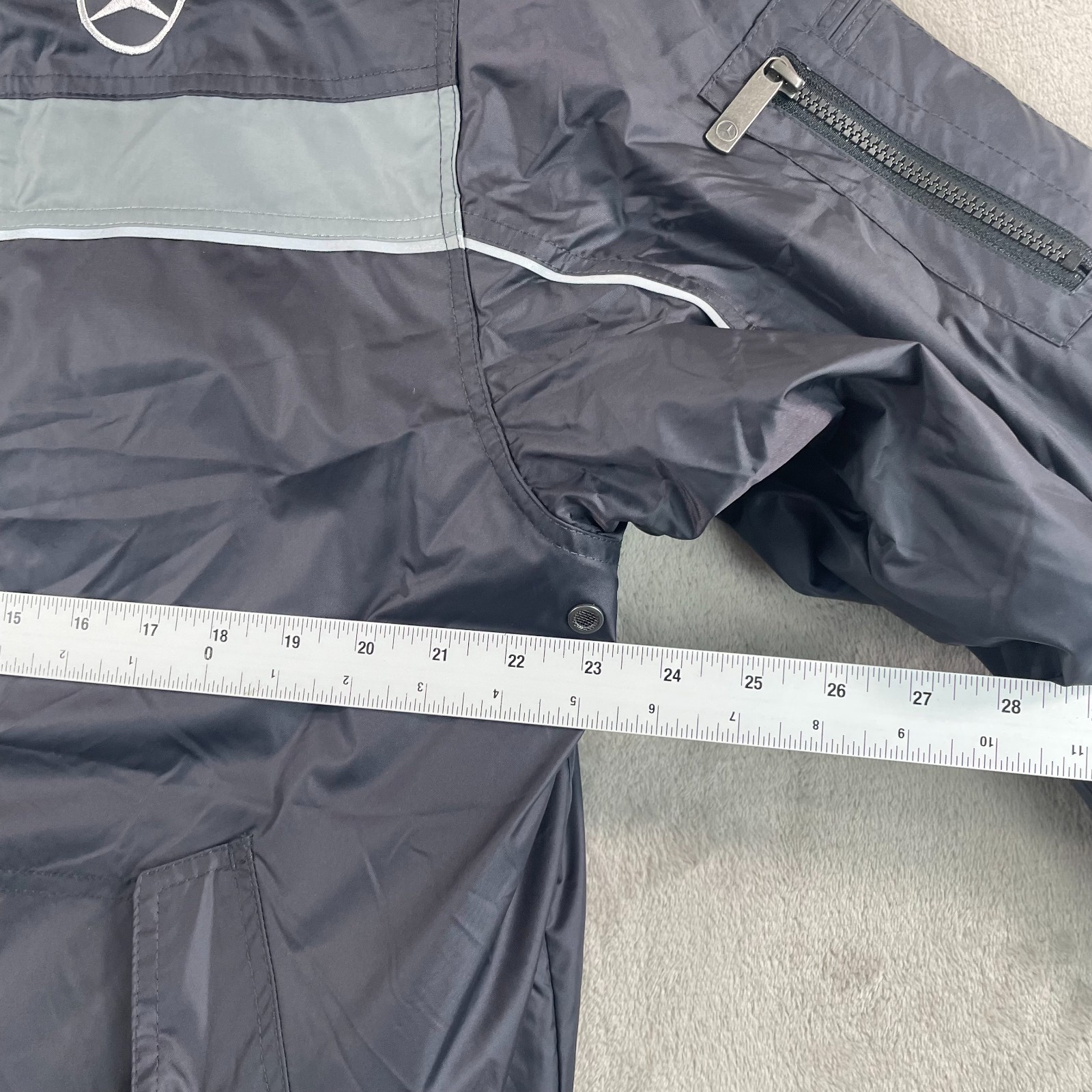 Mercedes Benz Drivers Bomber Jacket Men XL Dark Grey Full Zip Logo NWT $395