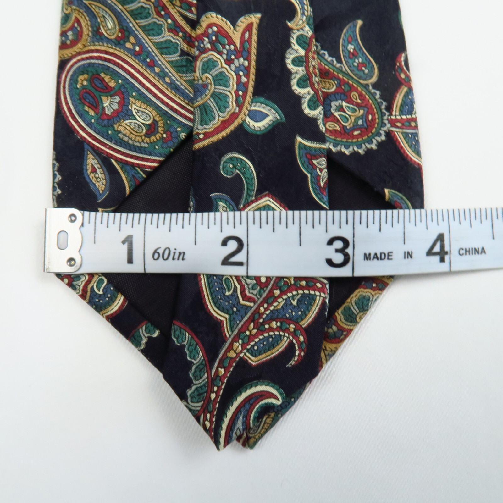Georgio Black Green Red Multi Paisley Mens Tie 58″ x 3.75″ Classy 80s 90s