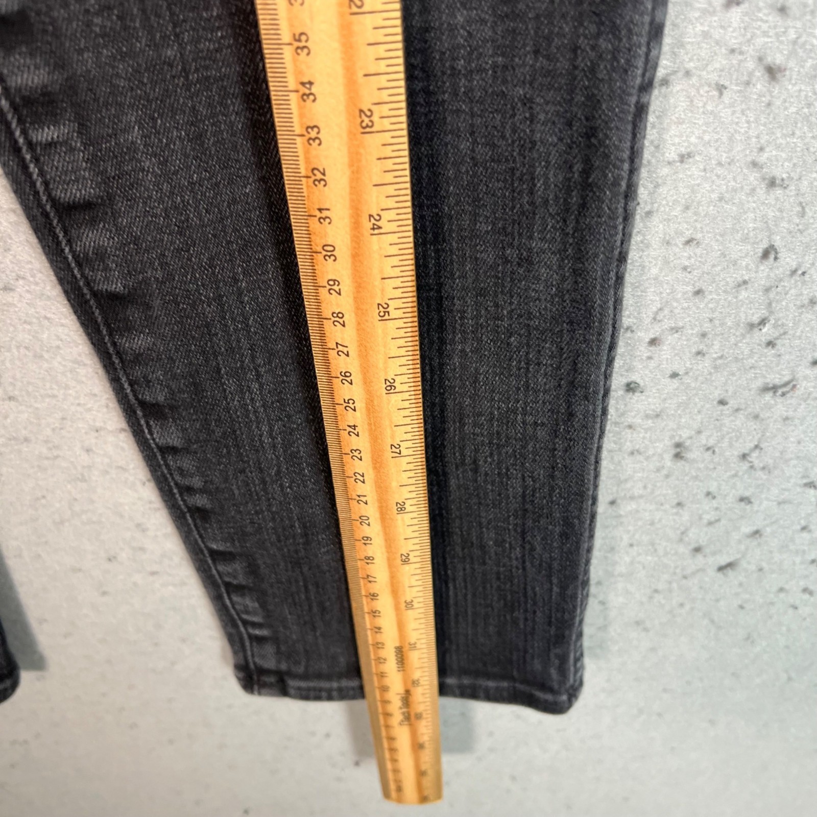 Madewell Womens Size 25 P Stovepipe Jeans Black Denim Cotton Blend