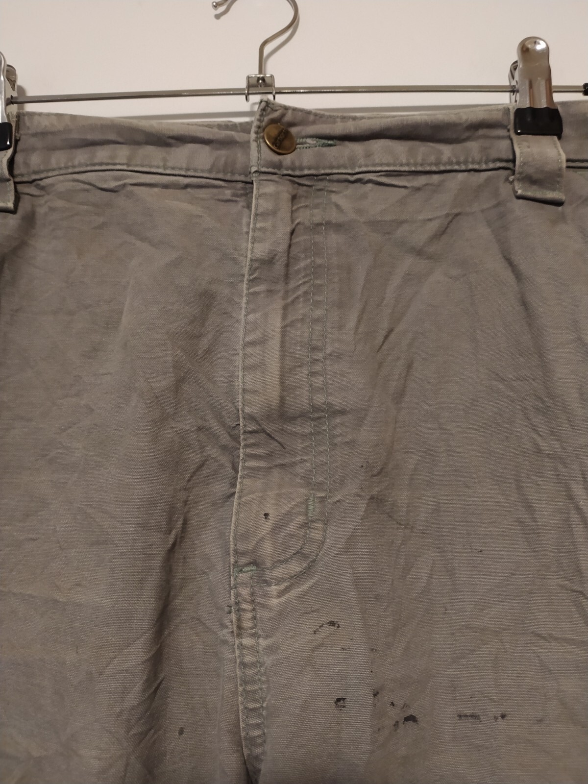 Carhartt Shorts Mens W40 Grey Cargo Utility Carpenter B147 FAT Paint Marks Work