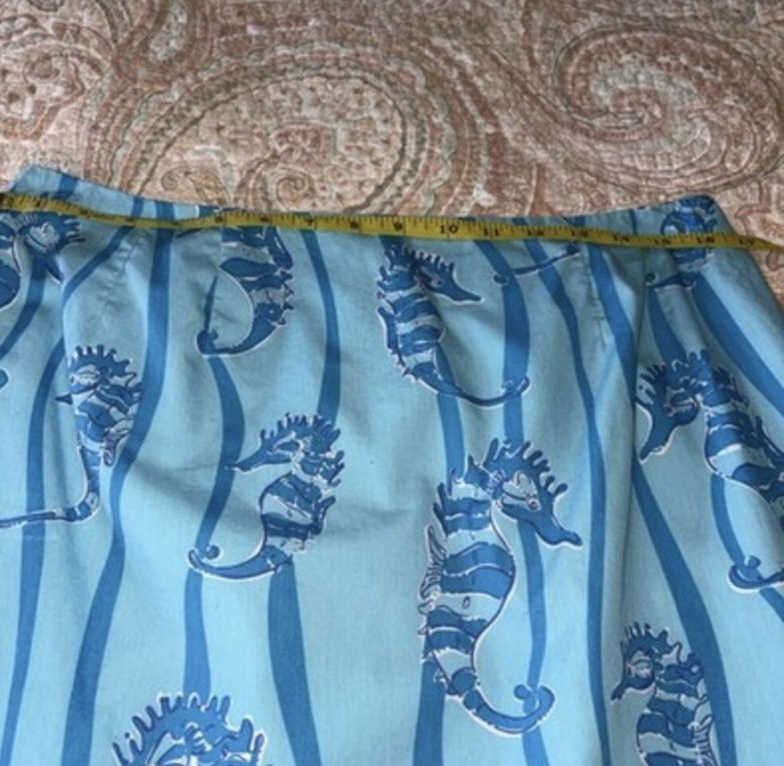 Rare Vintage Lilly Pulitzer Seahorse Print Skirt- Size 14