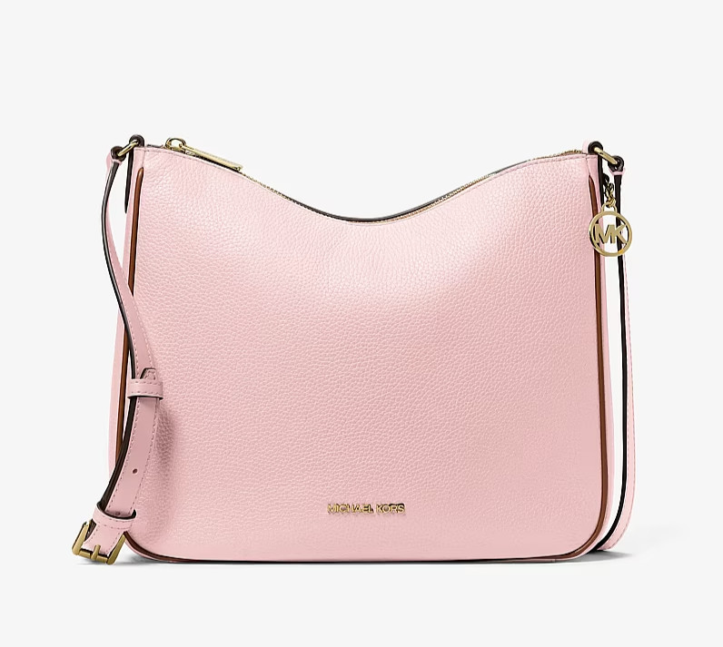 Michael Kors Nayla Medium Messenger Crossbody Bag Pebble Leather Powder Blush