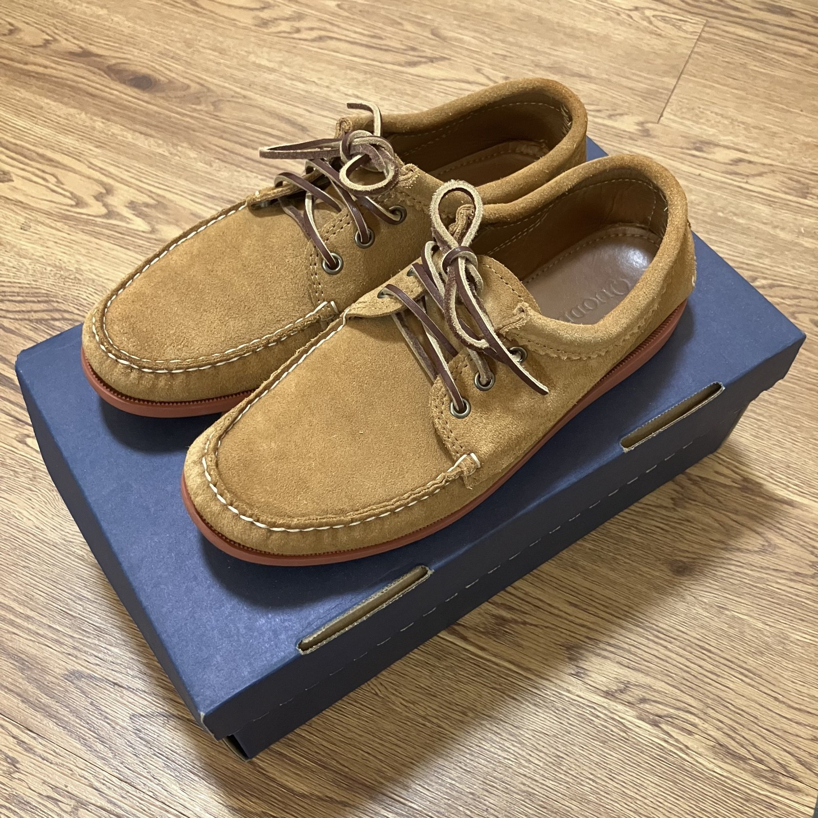 Quoddy Blucher Suade Moccasins with Vibram Outsoles Size 8