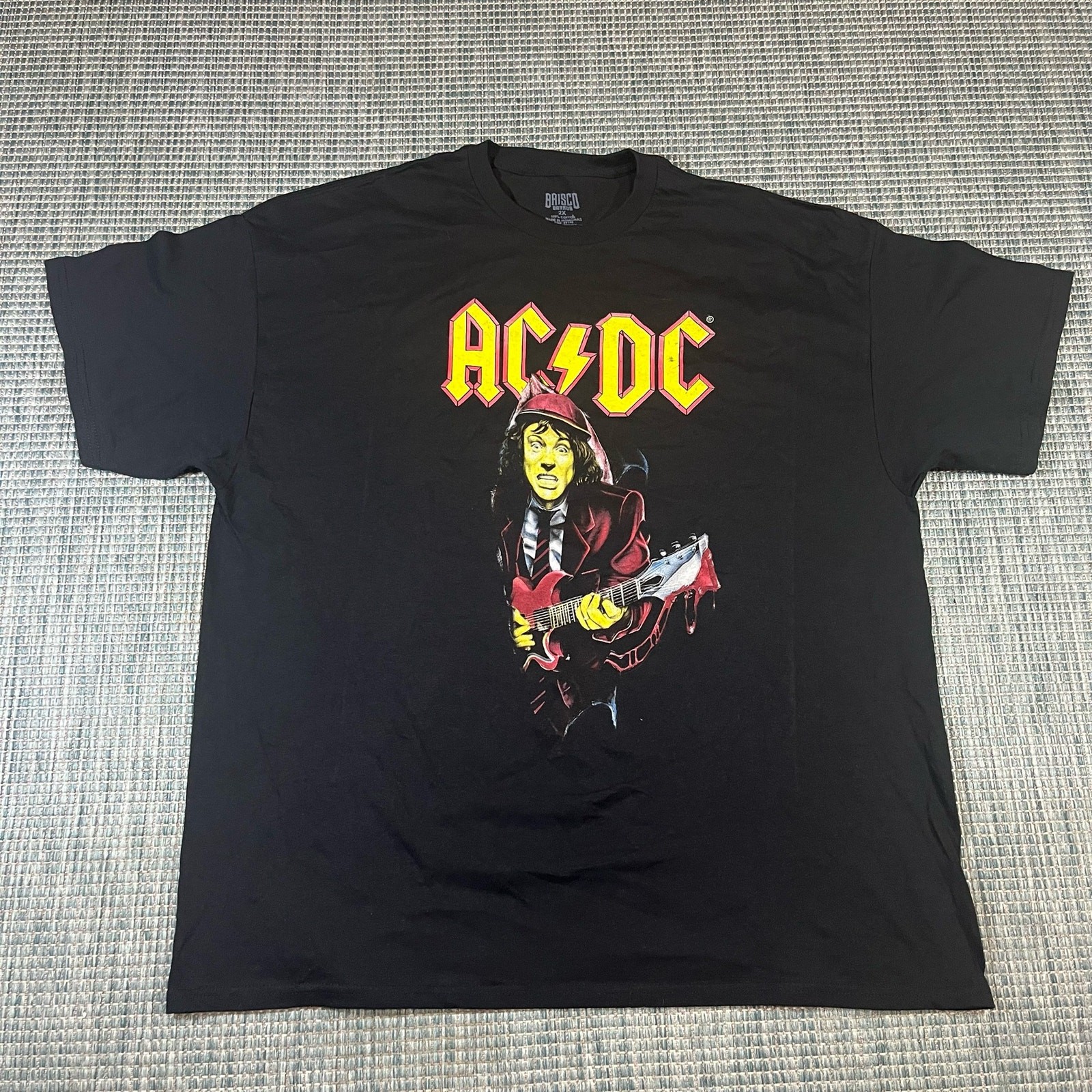 AC/DC Rock Band Angus Young Guitar Drip Men’s Sz 2XL New