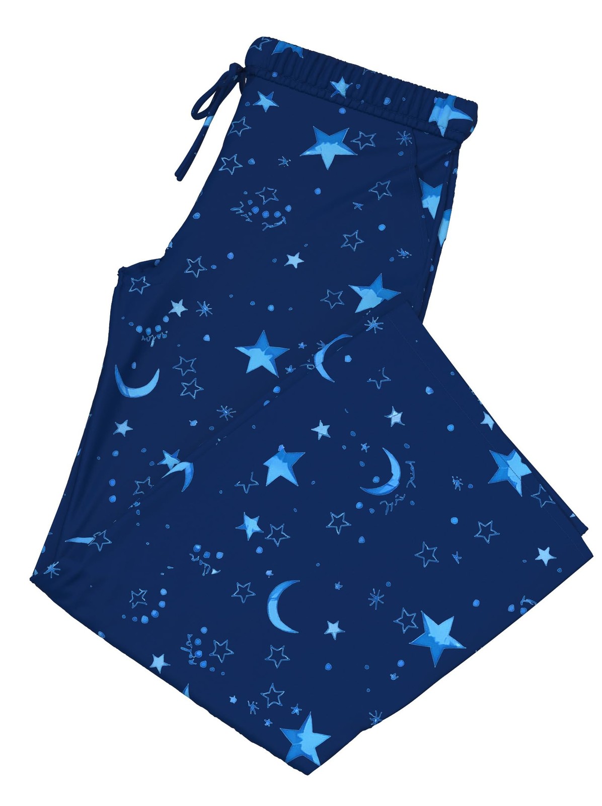 FLYCURVY Plus Size Women Pajama Pants Soft Long Sleep 5X-Large, Dark Blue