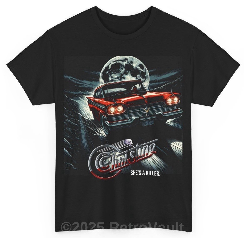 Christine T Shirt – 80’s Stephen King Horror Classic – Plymouth Fury Car Art