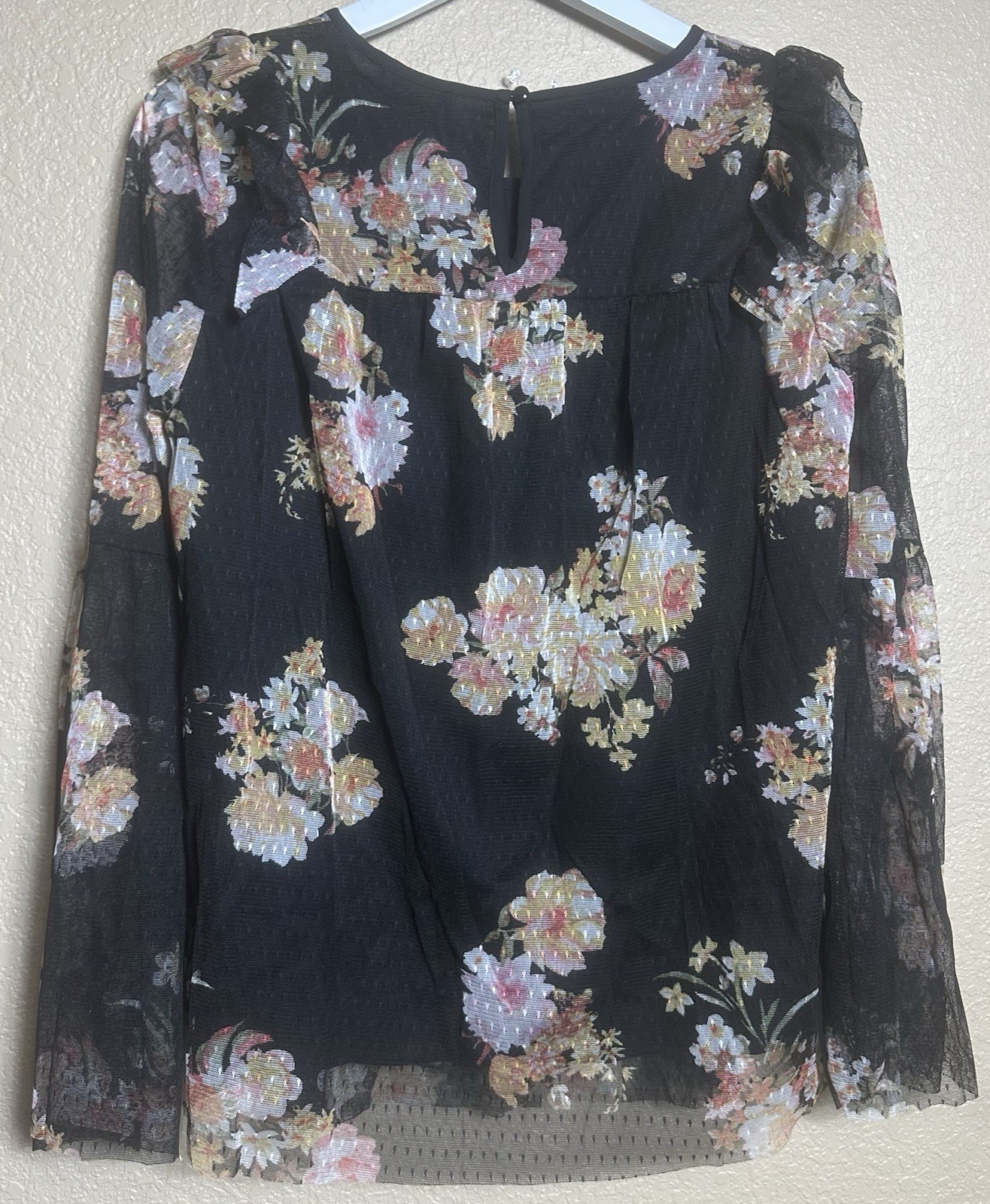 NWT Women’s L Large Pleione Beautiful Floral Long Sleeve Lined Blouse