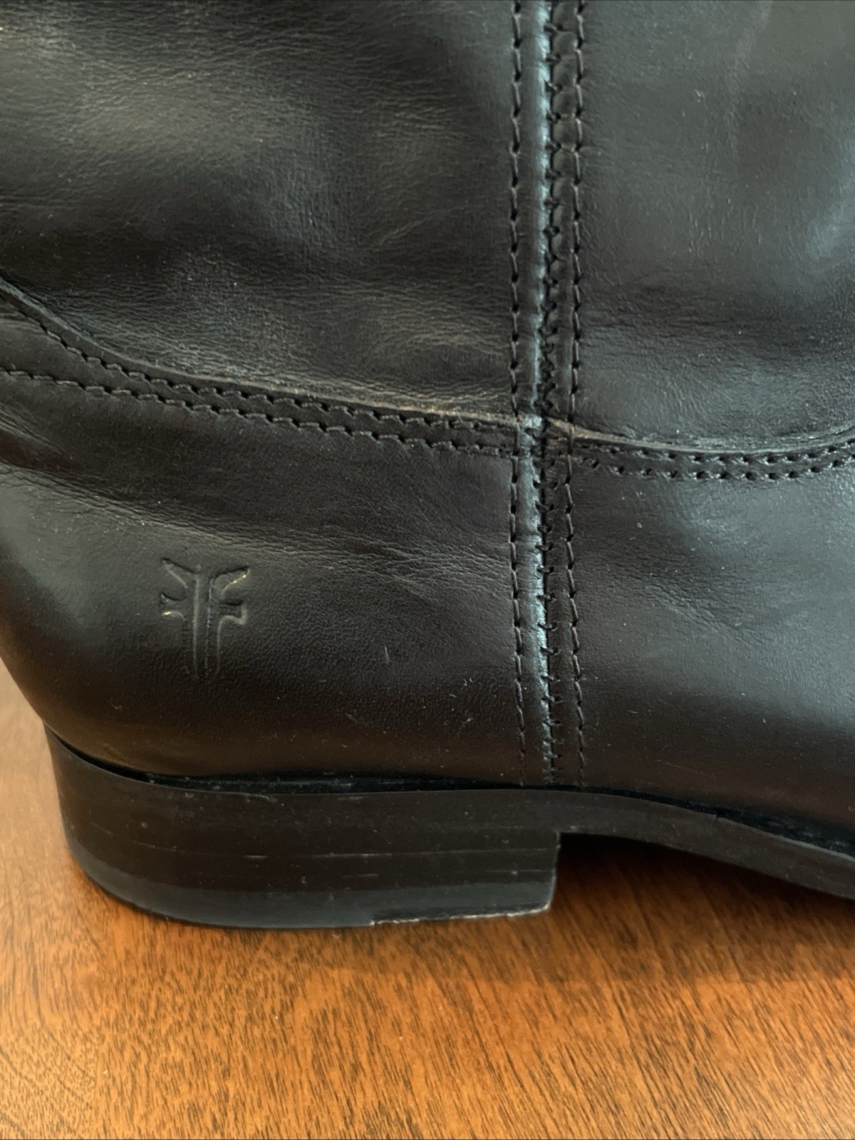 Frye Melissa Button Black 6.5 Knee High Pull On Riding Boots Leather