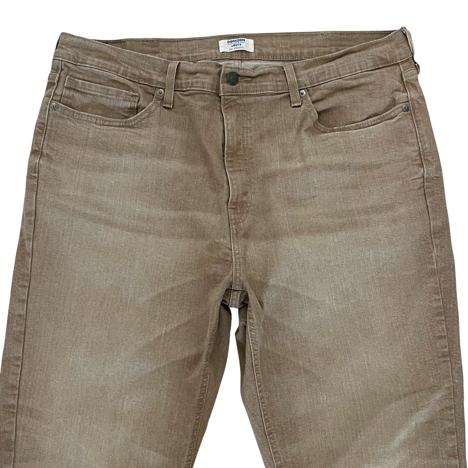 Denizen Levi’s Mens 231 Athletic Fit Jeans 38×29 Tan Stretch Slightly Tapered