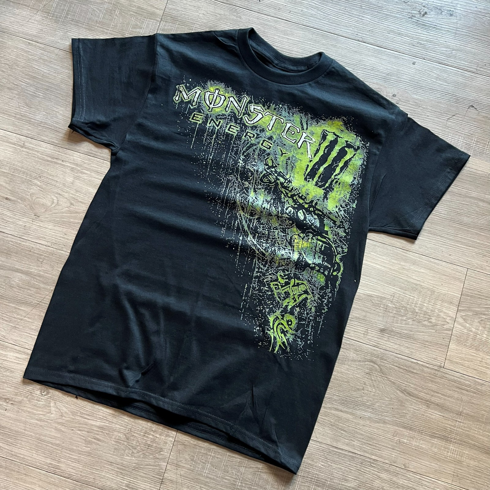 y2k/2000s affliction style monster graphic tee