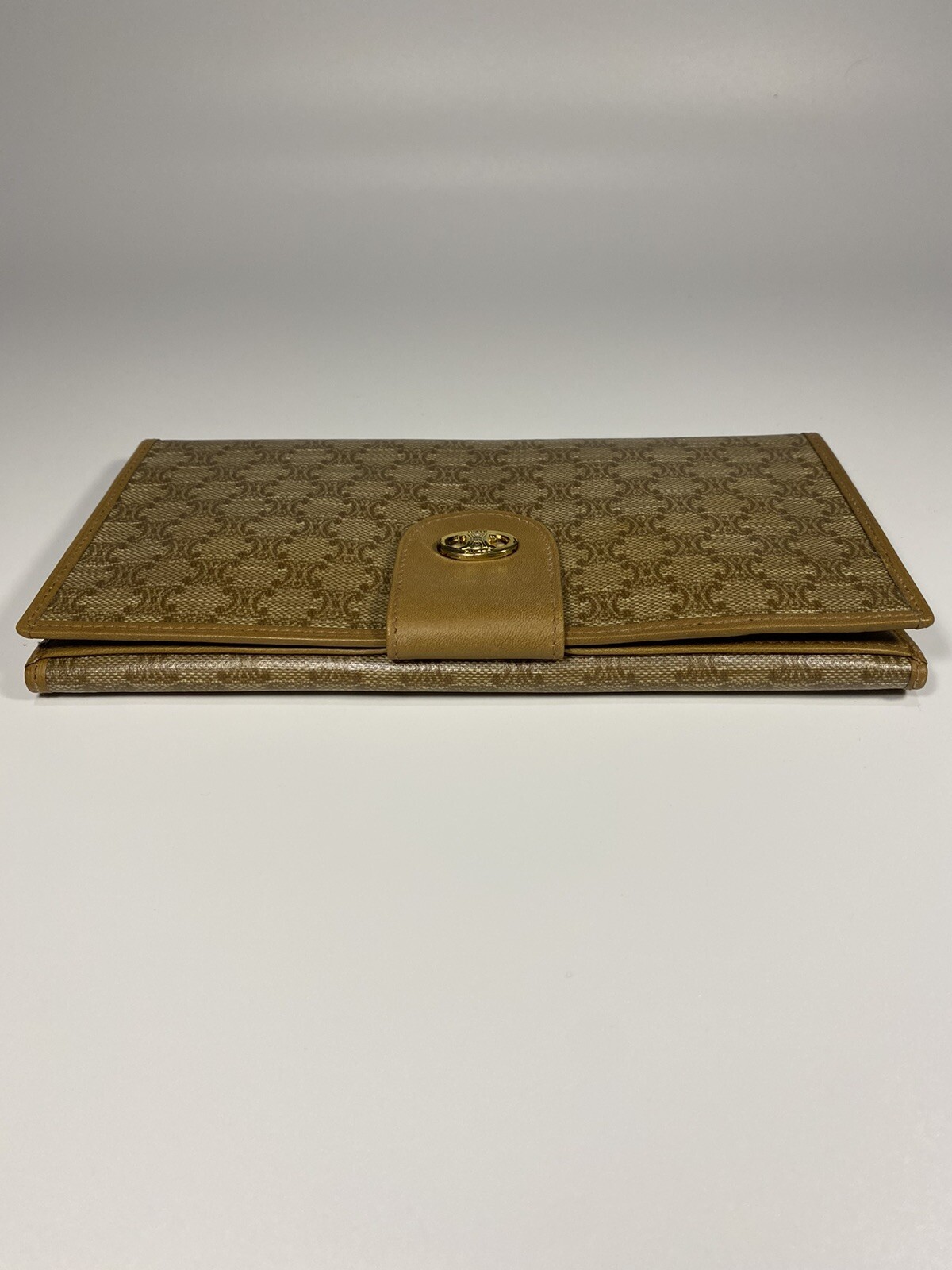 CELINE Rare Long Wallet Logo Triomphe Macadam Canvas Leather Made in Italy