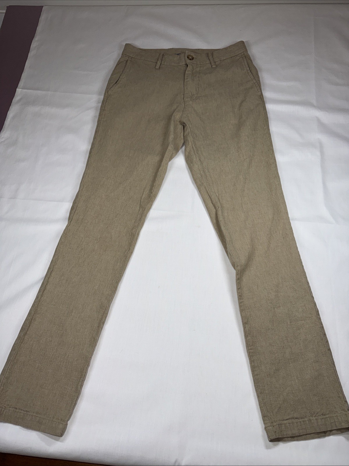 Old Navy Men’s Slim Fit Chino Pants 28×30 Khaki Linen Cotton Spring Summer Fall