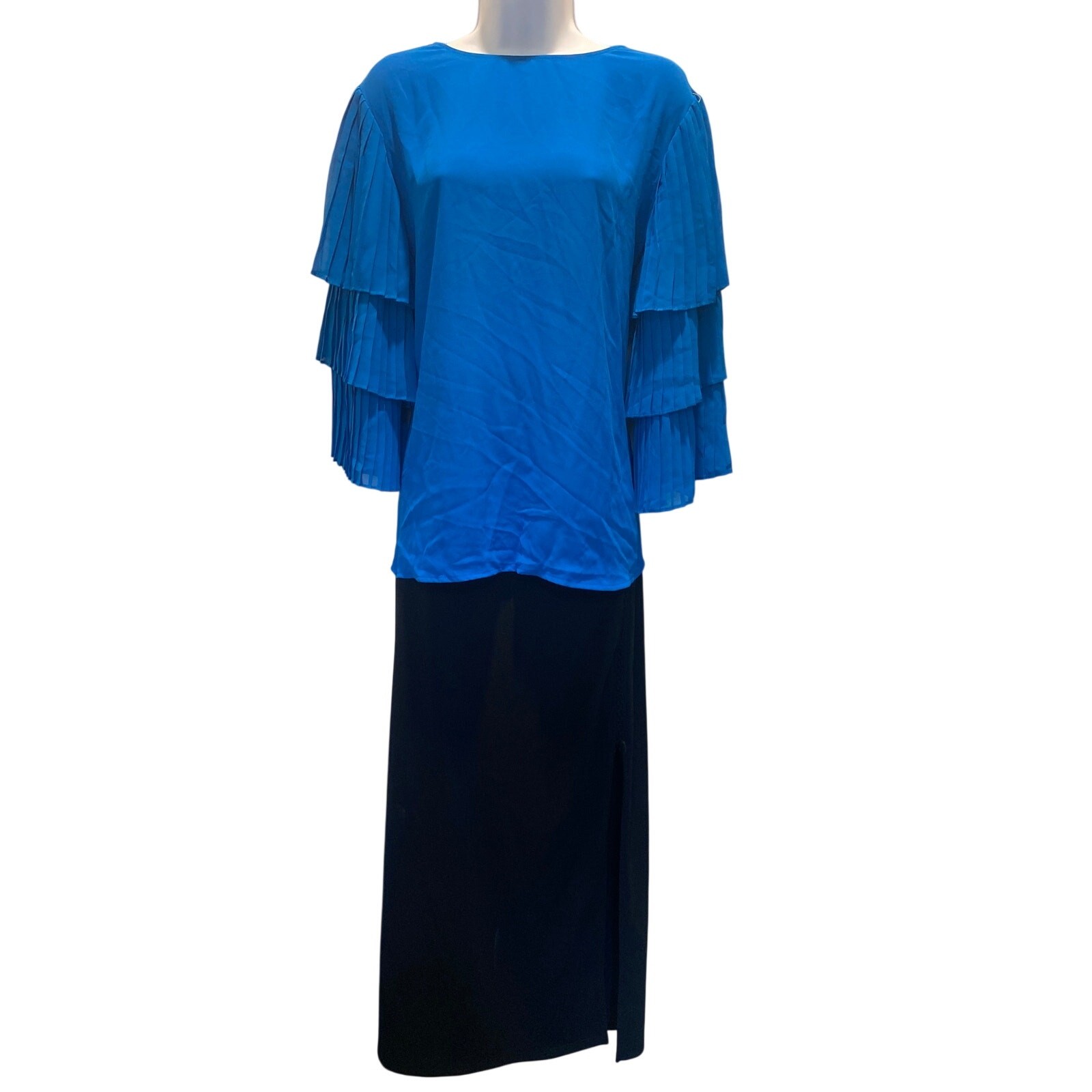 Y2K Worthington Women Plus XL Blue Ruffle Sleeves Flowy Fairy Cottagecore Blouse