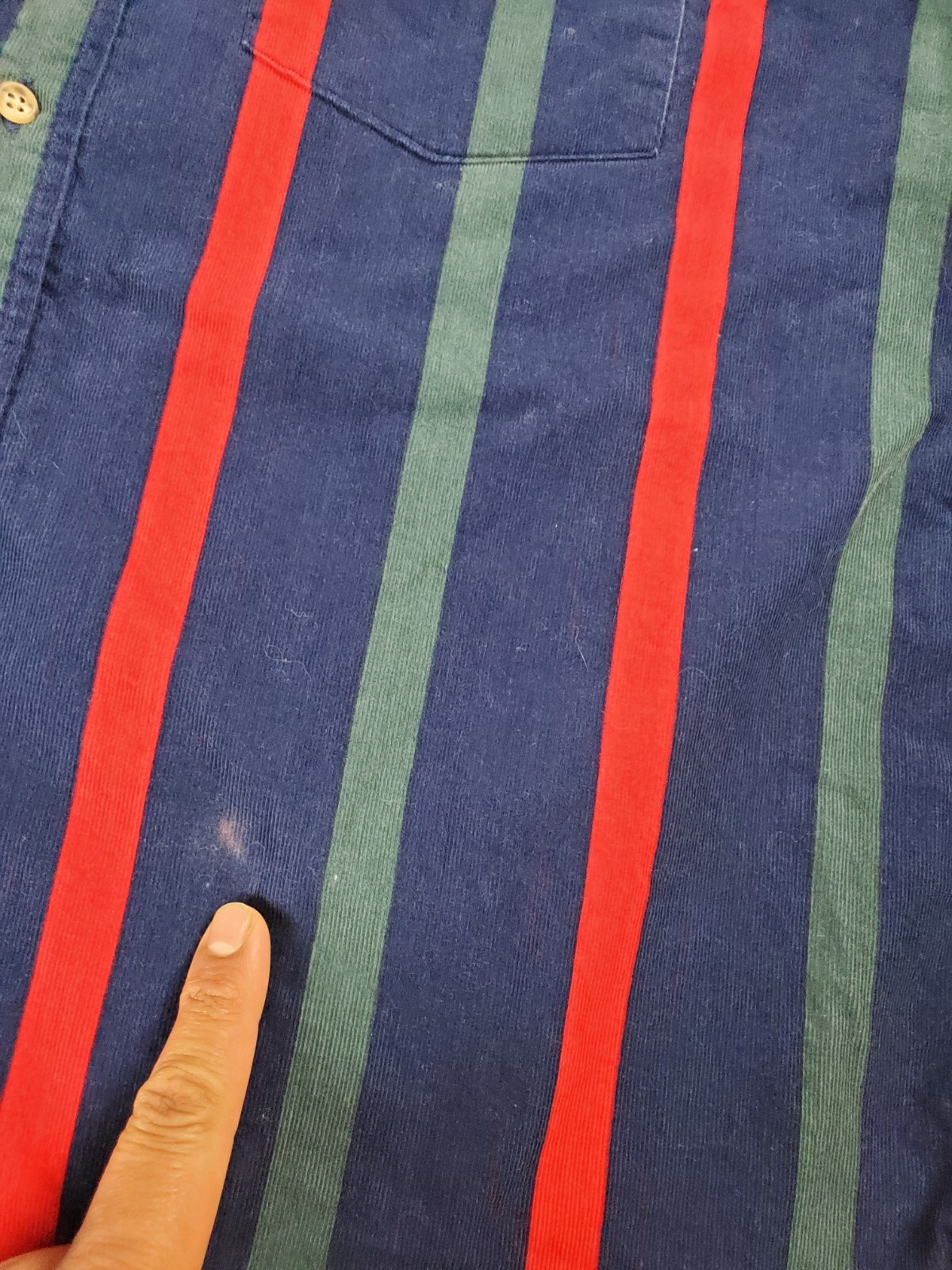 Vintage 90s Norsport Corduroy Shirt Medium Mens Striped Multicolor Button Down