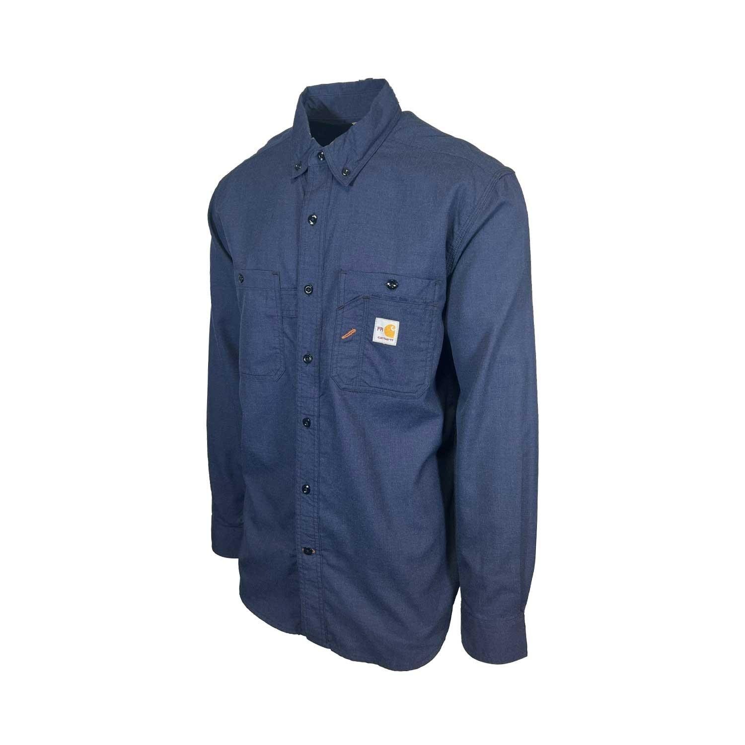 Carhartt FR Men’s Navy Shirt Flame Resistant Long Sleeve Lightweight (S02)
