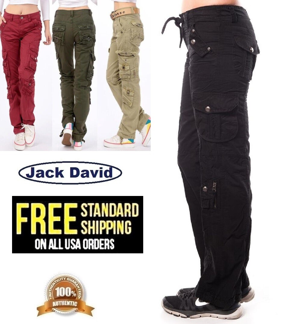 Womens Cargo Utility Work Hiking Army Military Multi Pockets Combat Casual Pants