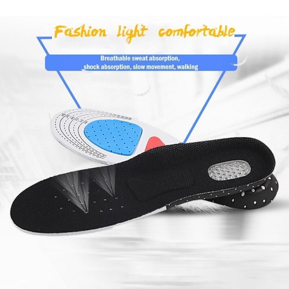 Men Insoles Gel Orthotic Sport Running Insert Shoe Pad Arch Support Heel Cushion