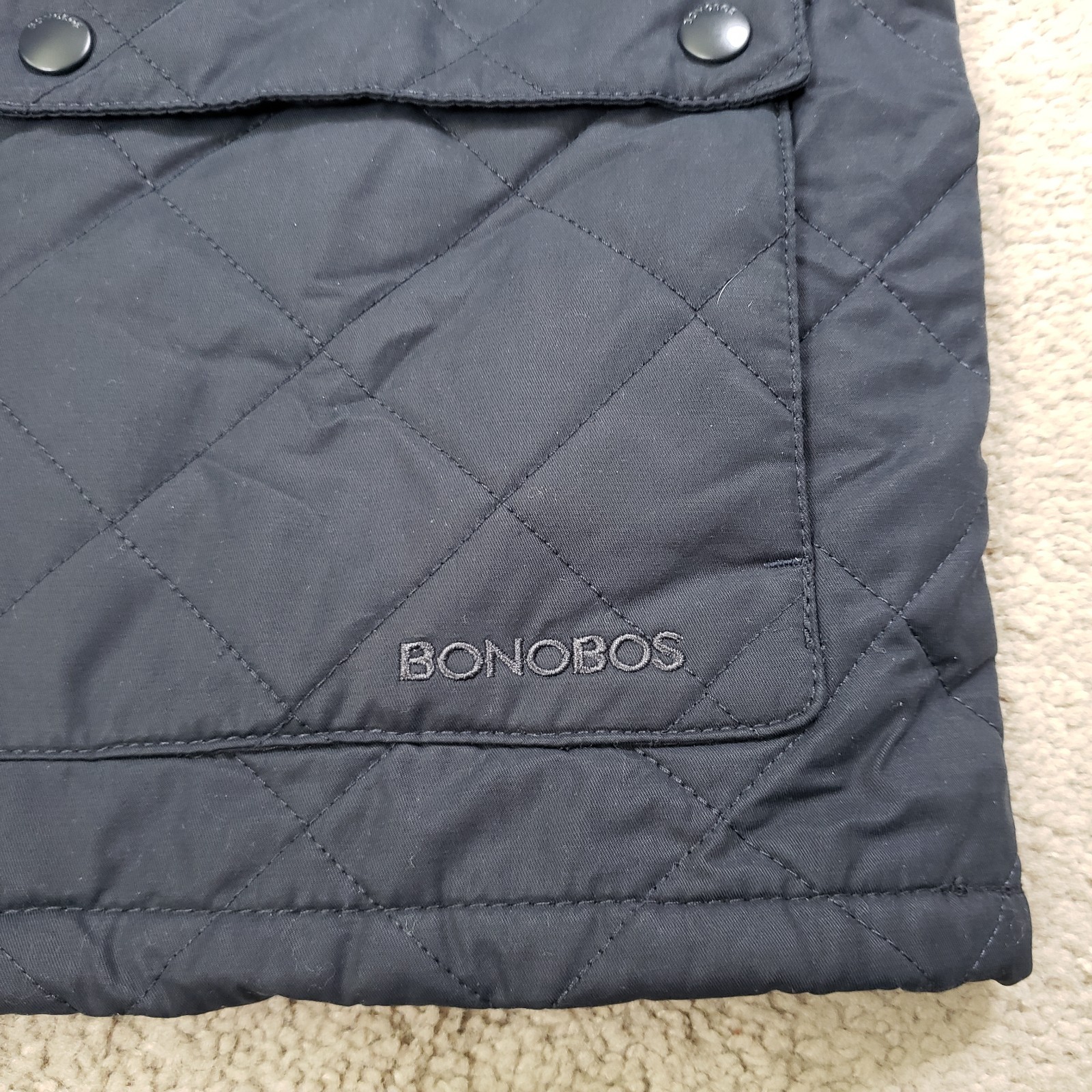 Bonobos Banff Quilted Jacket Mens Medium Black Standard Fit Driving Outdoor
