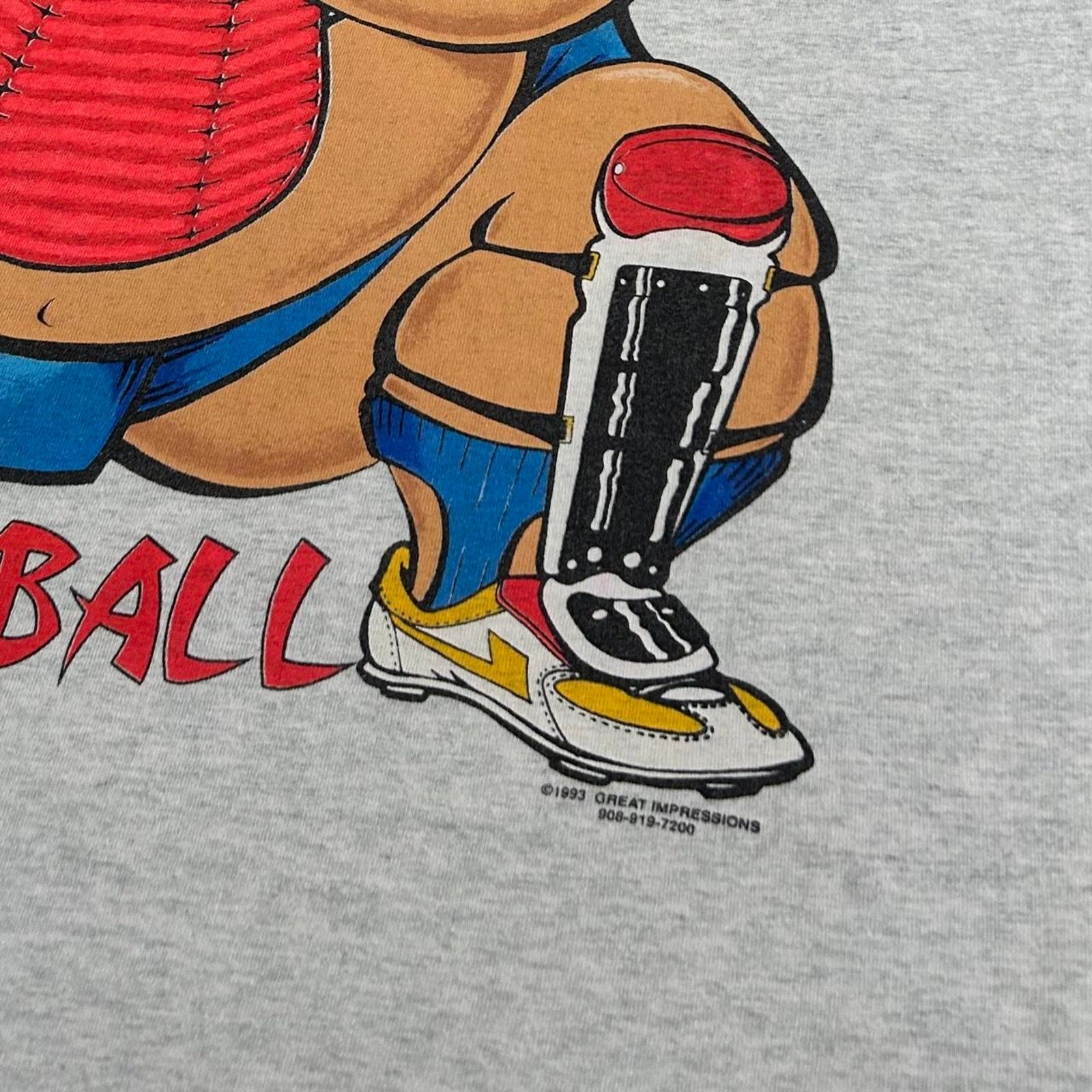 Vintage 90s Sumo Baseball Cartoon Parody Graphic Tshirt Size XL Single Stitch