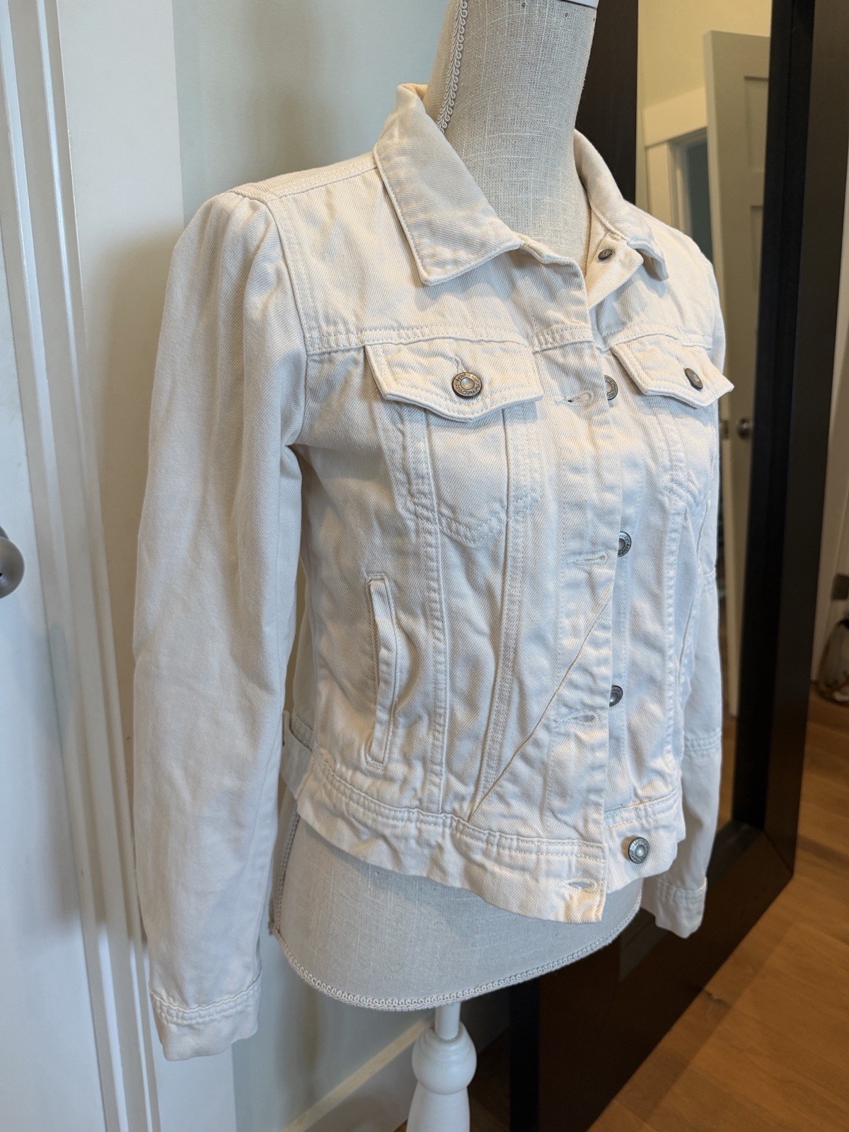 Free People Rumors Denim Jacket XS Ecru *We The Free $98