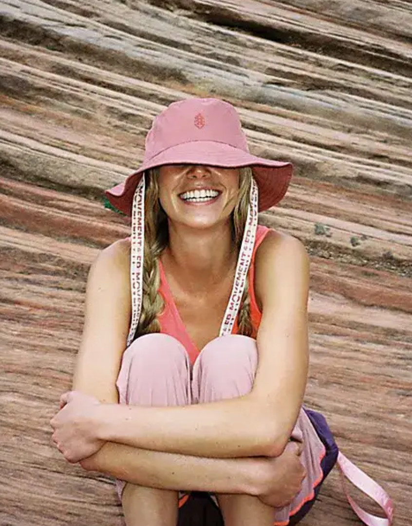 NEW FREE PEOPLE FP MOVEMENT CLAY ADVENTURE LOGO STRAP BUCKET HAT