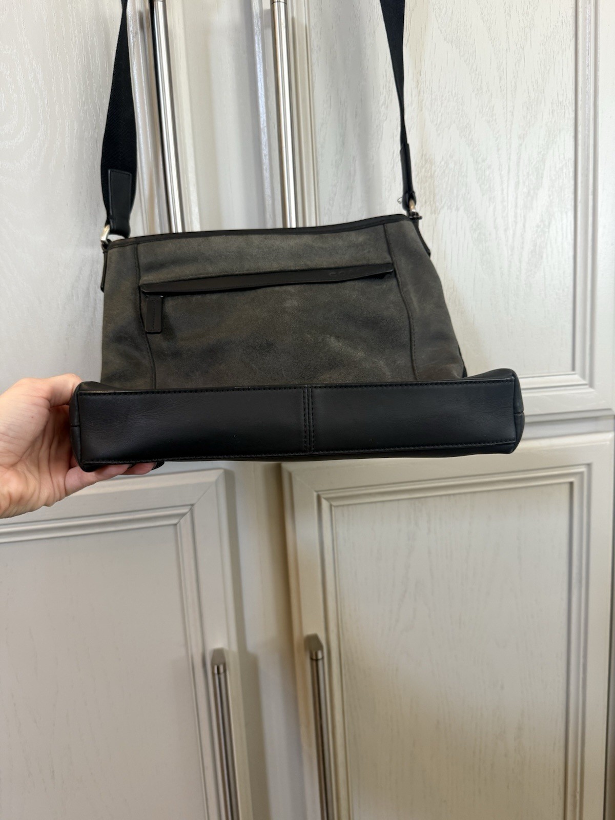 Coach Camden Tech Black leather crossbody messenger bag