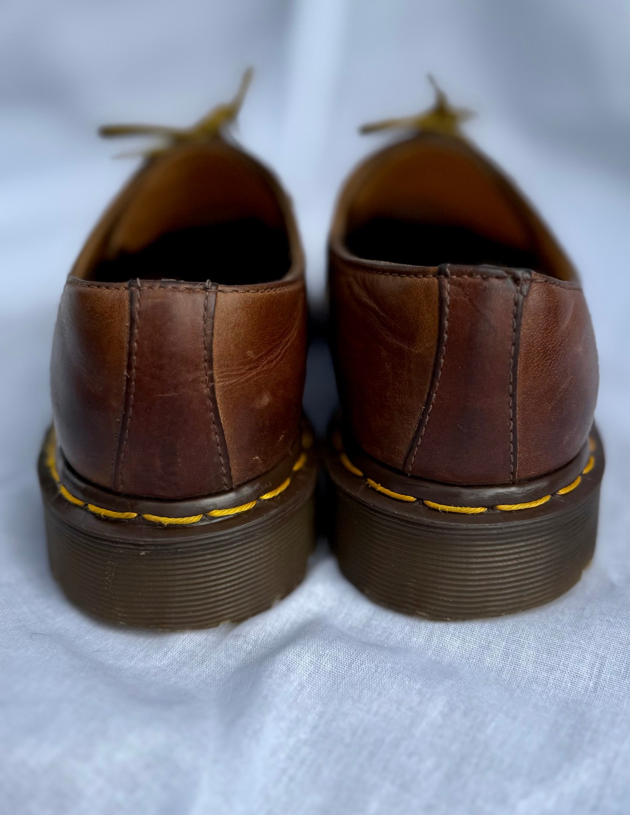 Vintage Dr Martens 1561/59 Brown Leather 4 Eye Oxford Shoes Made in England