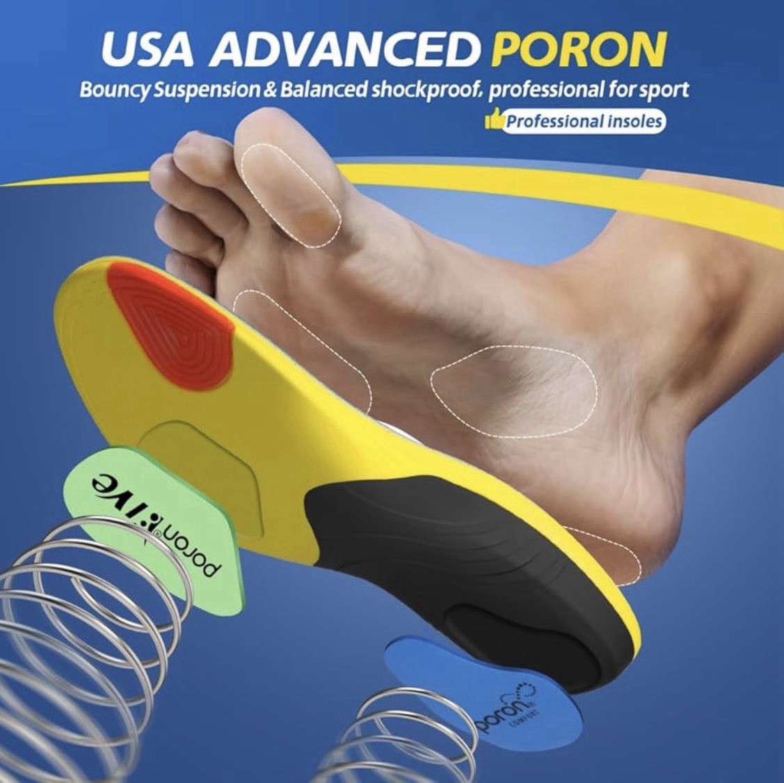 Plantar Fasciitis Insoles Heavy Duty Arch Support Insoles, Large
