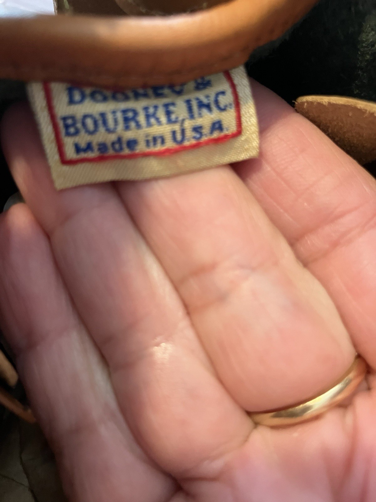 Dooney & Bourke All-Weather Leather Green/Brown Small Crossbody Zip Bag