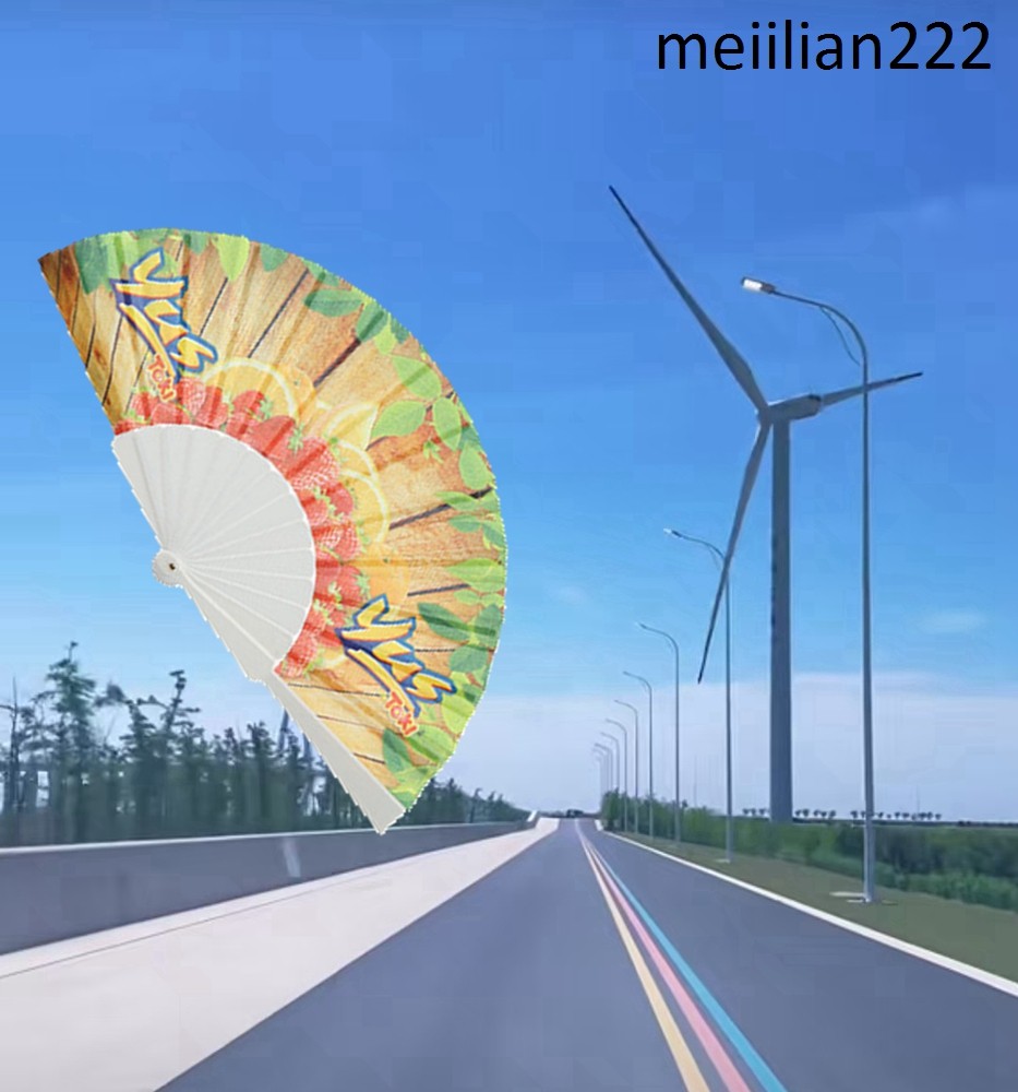 One exquisite painting fabric plastic portable folding hand fan