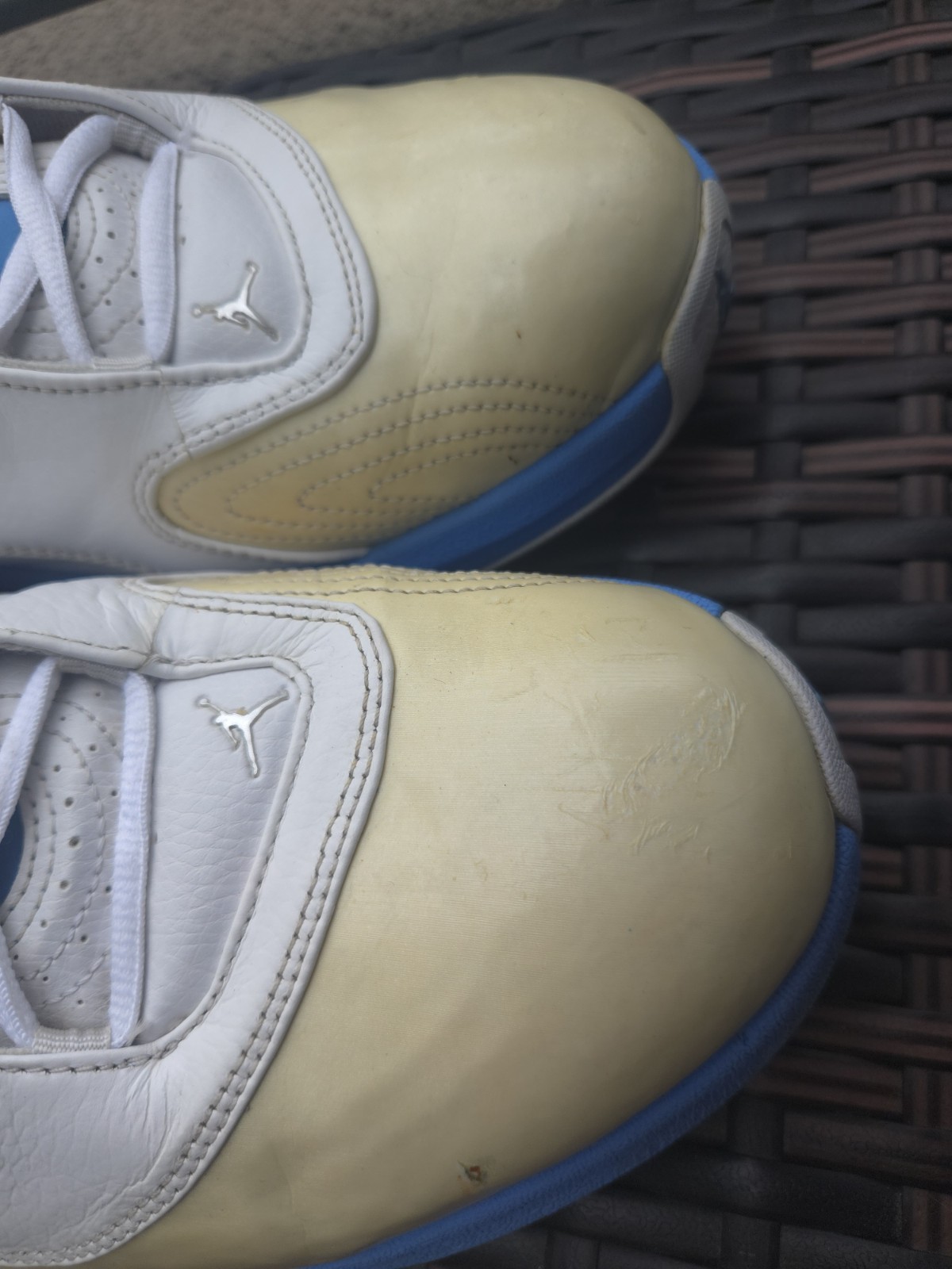 Nike Air Jordan Dentro White University Blue Size 12 325522-108 Rare Vintage
