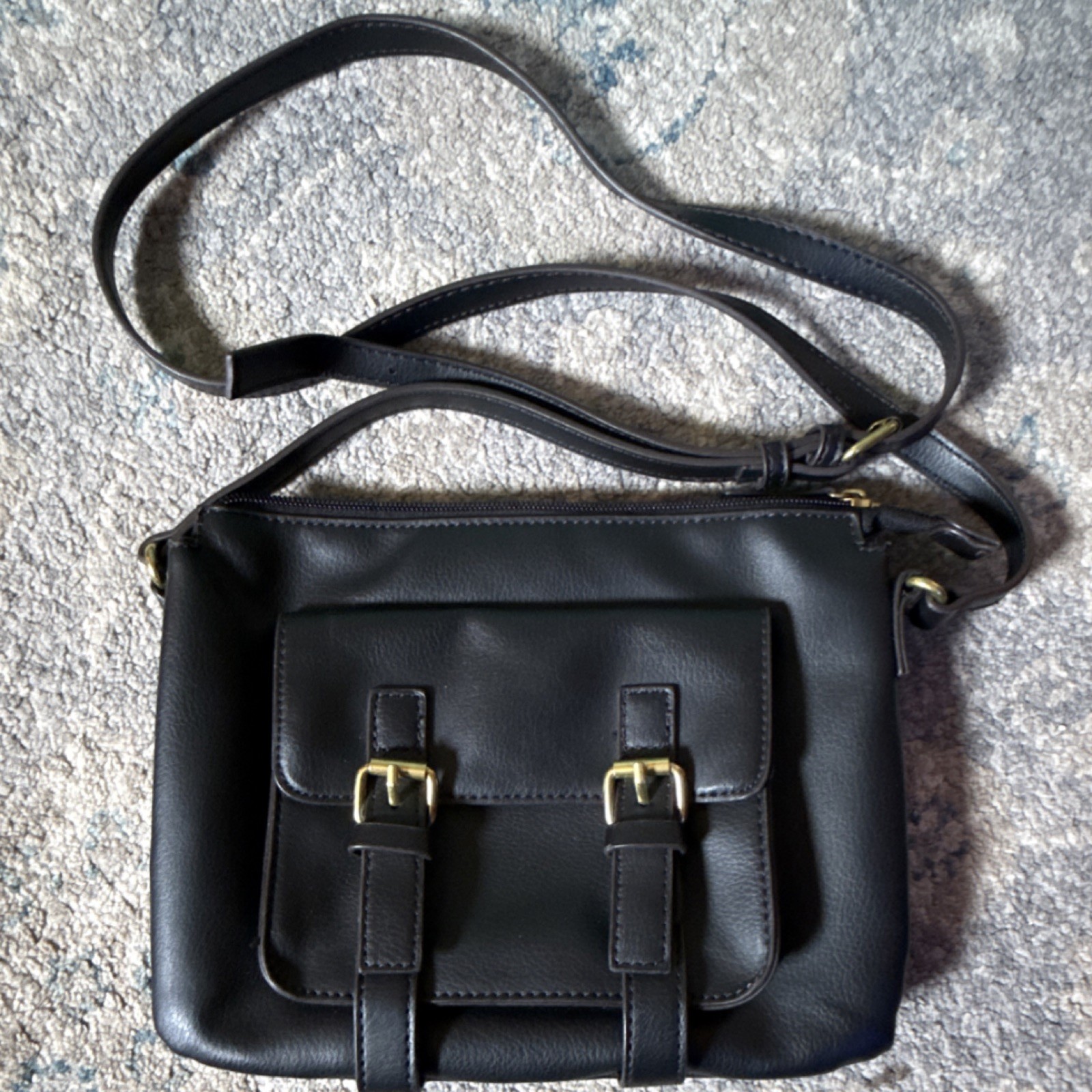ANA Shoulder Bag Black Buckle Accent