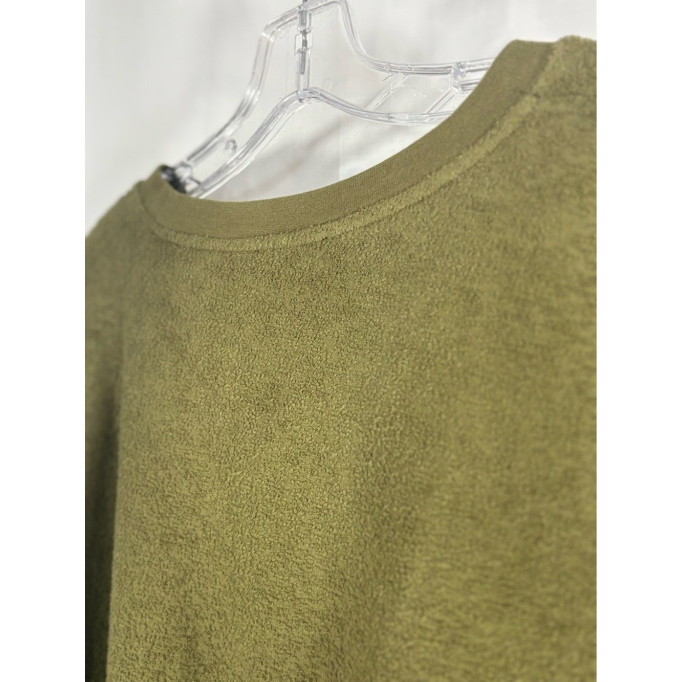 EUC AMERICAN VINTAGE Green Fuzzy Men’s Oversized Crewneck Sweatshirt Size XL
