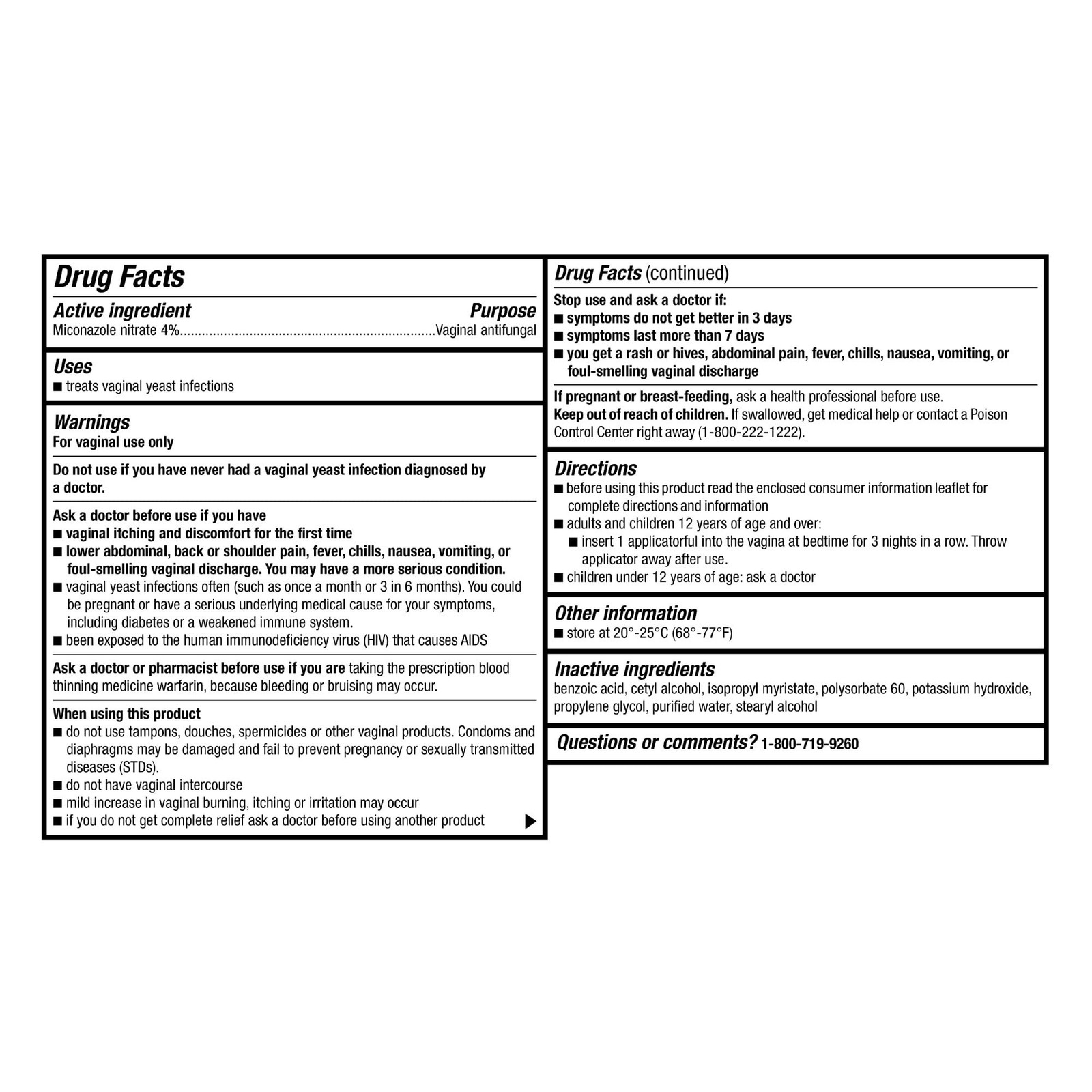 Miconazole Nitrate Vaginal Cream (4 Percent), 3-Day 15.0 Gram, Not_applicable