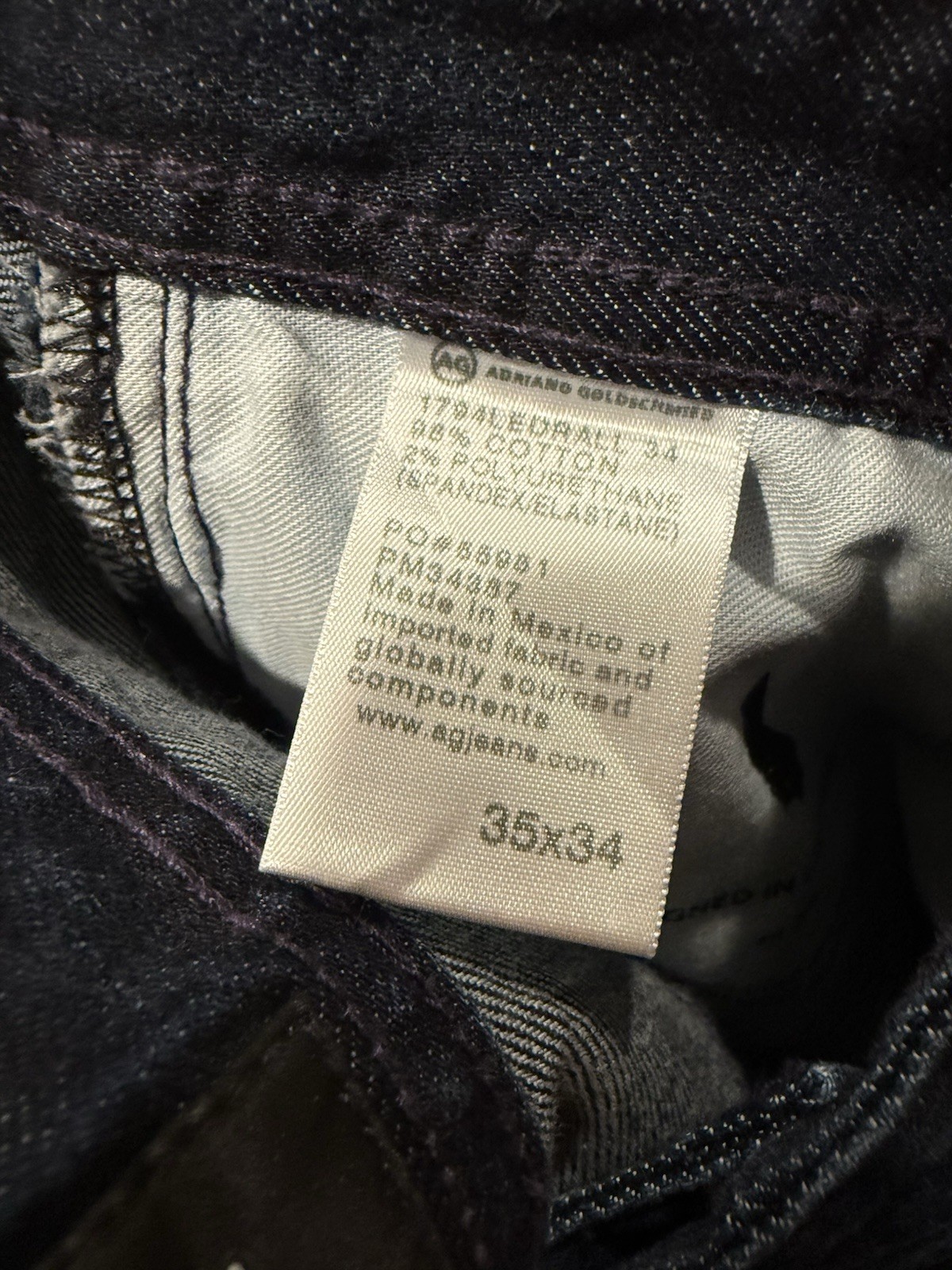 AG Adriano Goldschmied Everett Slim Straight Blue Jeans Men’s 35×34