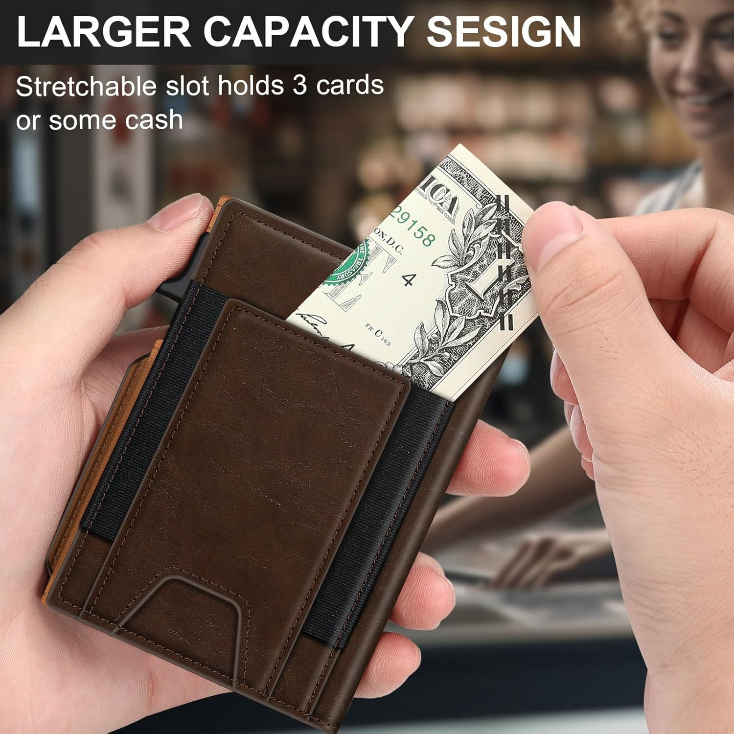 Wallet for Men Wallet with Slim Pop up Card Holder 9-13 Cards, Bifold Minimalist