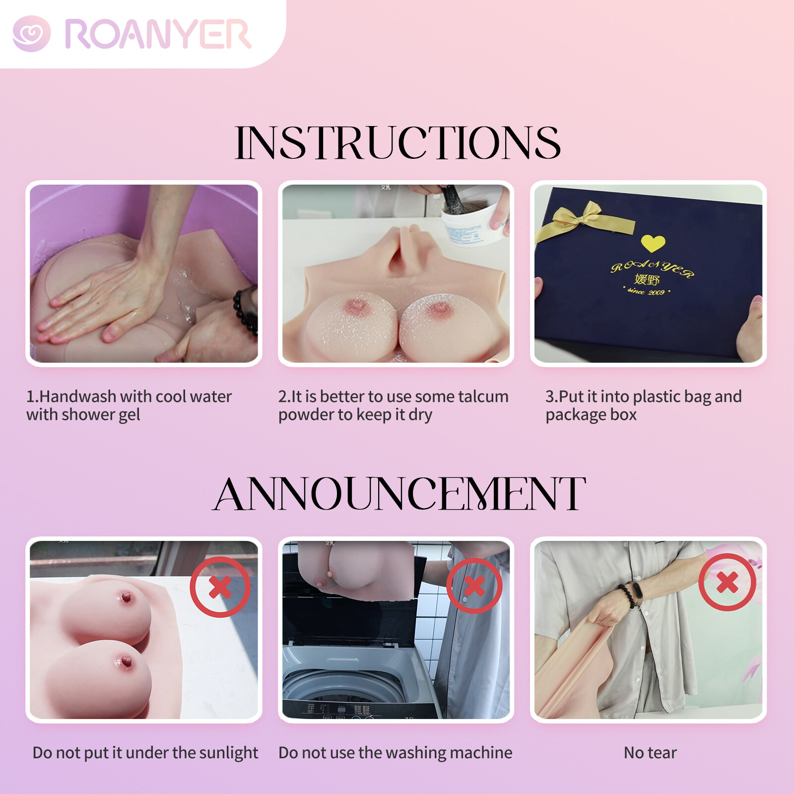 Roanyer Silicone May Mask with Breast Form Female Fake Face Crossdresser