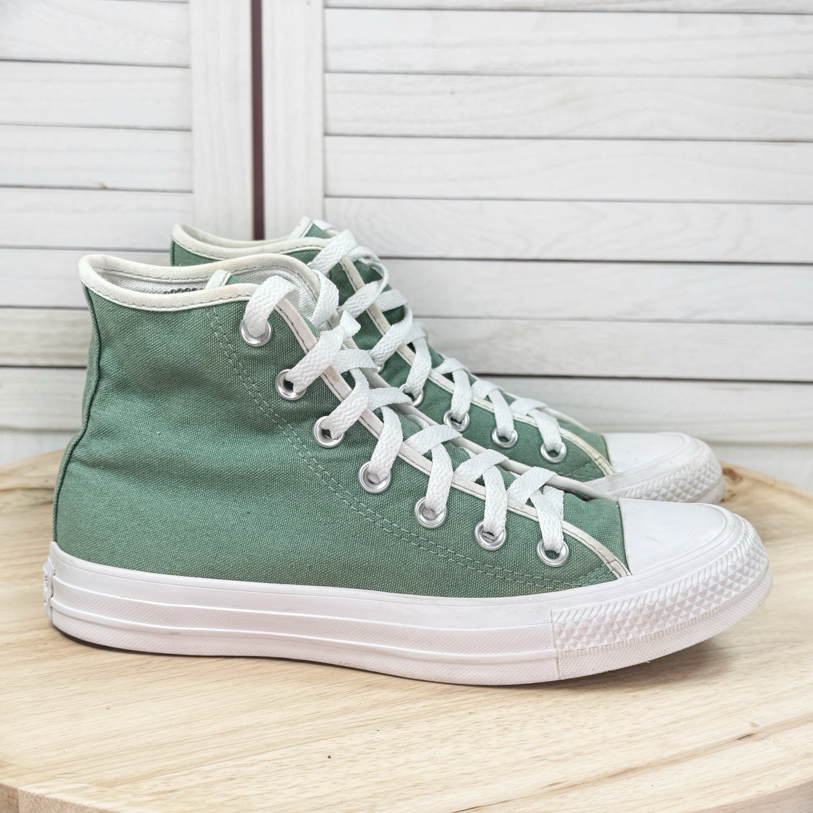 Converse Chuck Taylor Customized High Top Sneakers Sage Green 5 Men 7 Women