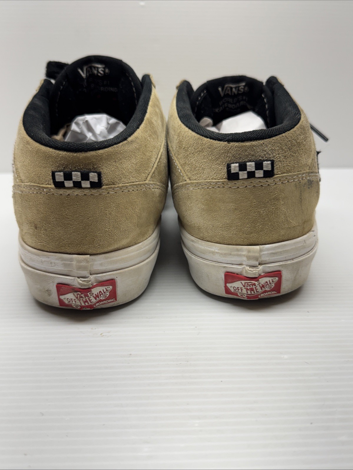 Vans Skate Half Cab 93 Taupe Tan White Men’s size 8 ah spit baker