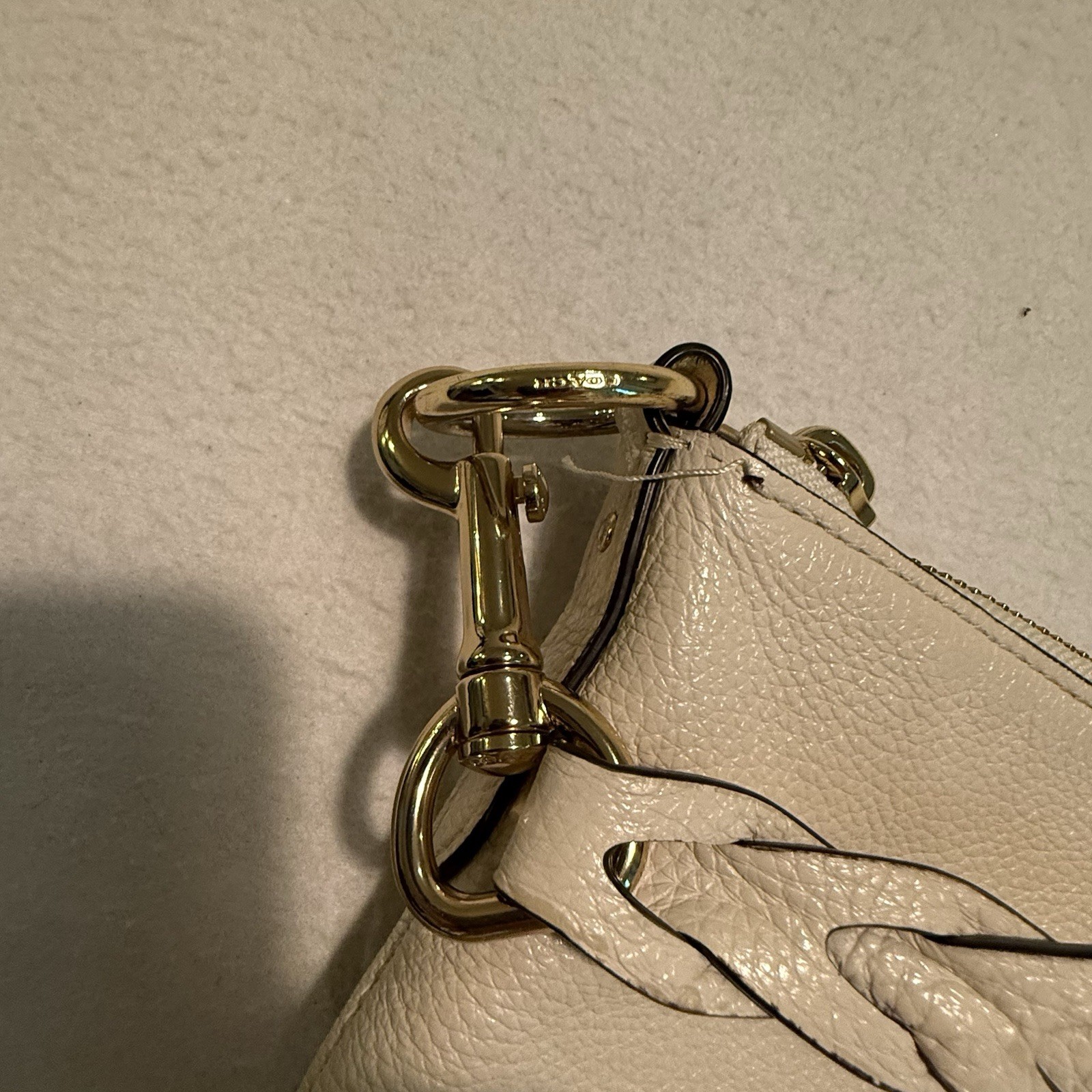 Coach Edie 31 F31507 Pebbled Leather Shoulder Bag Chalk Gold Hardware +New Strap