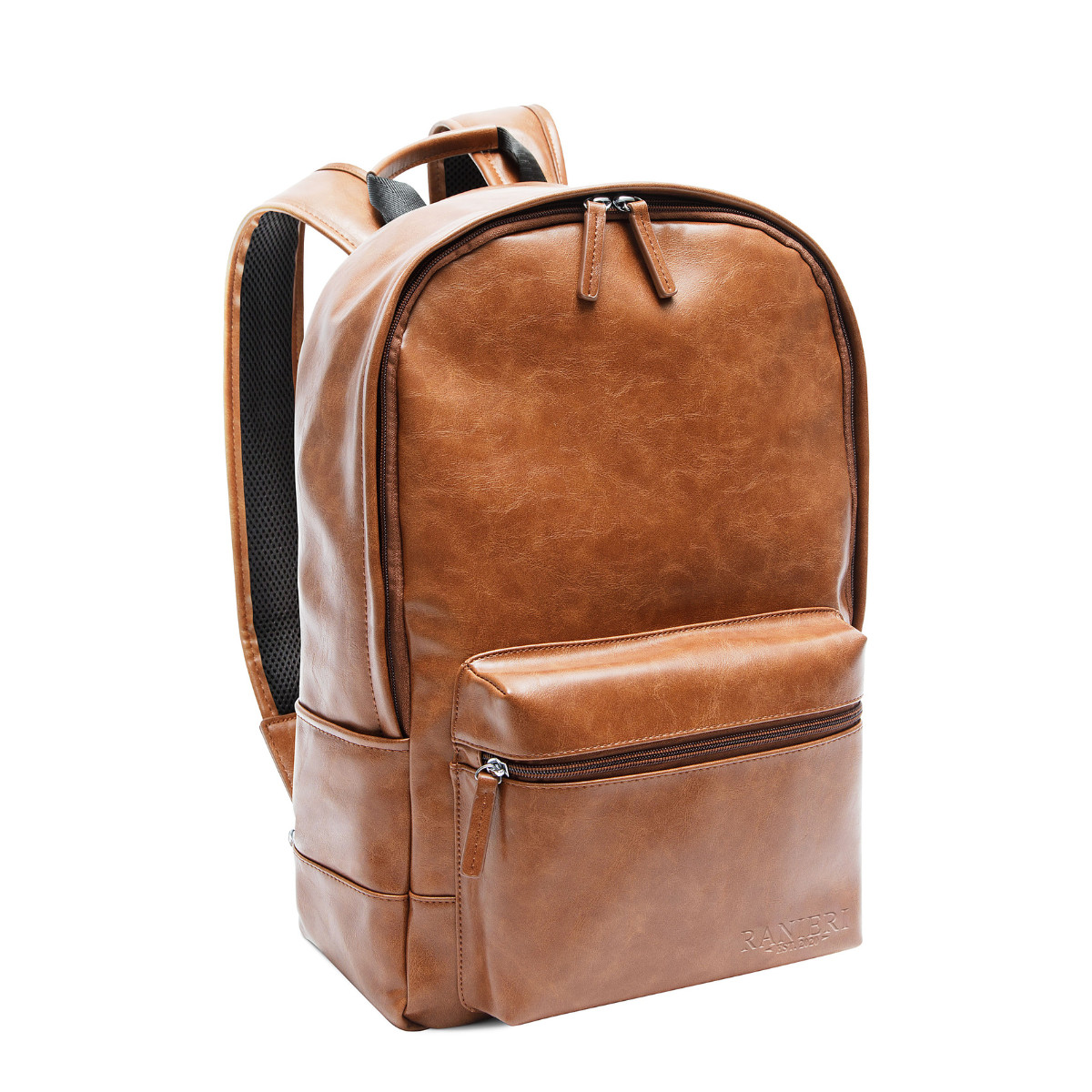 Ranieri Vegan Leather Backpack – 13-inch Laptop Bag – Unisex – Brown