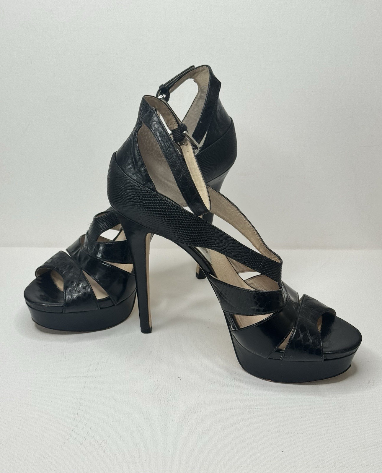 MICHAEL Michael Kors Leighton Sandal Strappy Heels Black 11