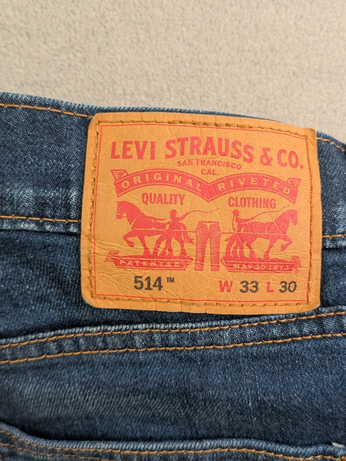 Levis 514 Straight Leg Jeans Men’s 33×30 Wash Blue Denim